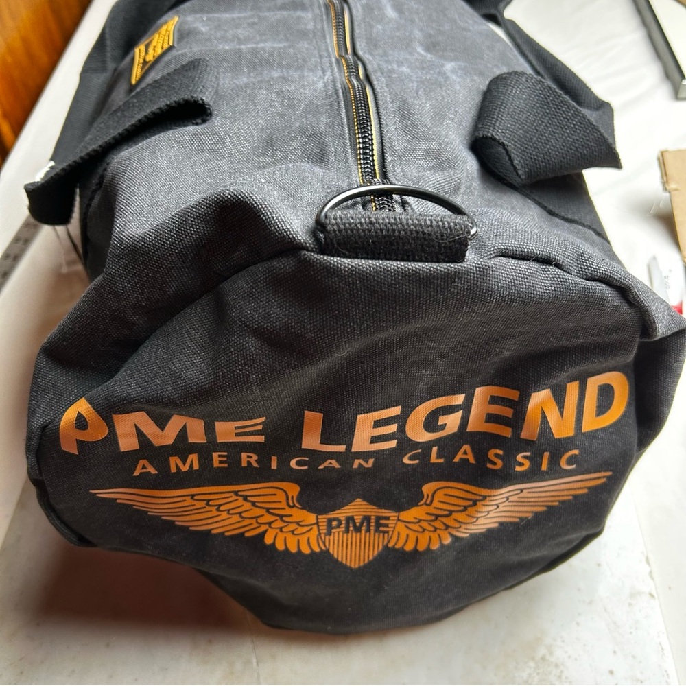 PME Legend Men's distressed Black Duffel Bag - Classic Travel Weekender - Picture 4 of 14